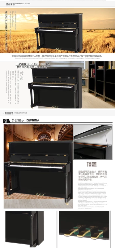 Đức nhập khẩu đàn piano Mendelssohn Nhà cao cấp dọc giảng dạy ánh sáng đen chuyên nghiệp GA-125A