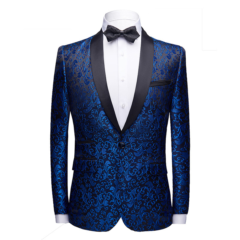 Personalized and Stylish Floral Suit, Single-Breasted Suit for Men, Performance Attire for Men, Groom and Groomsmen, Court-Style Suit