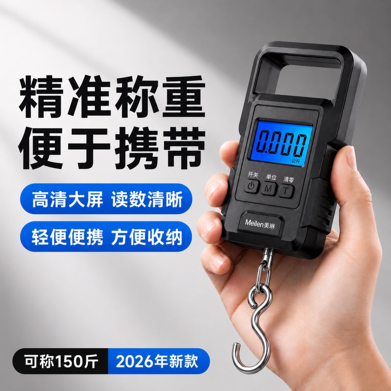 Meilen Portable Electronic Scale with Spring Scale, High-Precision Luggage Scale, Carry-On Weighing Device, 2026 New Model Meilen Portable Electronic Scale with Spring Scale, High-Precision Luggage Scale, Carry-On Weighing Device, 2026 New Model