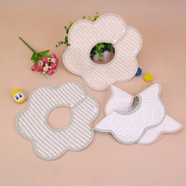 Color Cotton Triple Layer Baby Lace round mouth Aniseed Hexagon Baby Warm Water Towel Kid Dinner Pocket Full Cotton Waterproof