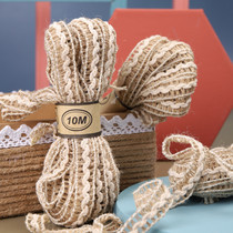 1.5mm decorative hemp rope piece handmade DIY cotton and linen material lace retro crafts woven wide flat hemp belt