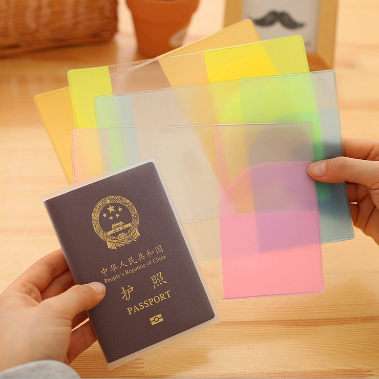 Colour translucent waterproof passport jacket passport holder passport package travel passport protective sleeve document package document