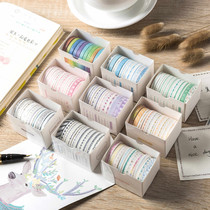 Cute color series very fine base handbook material decorative stickers bleeding line handbook and tape set 10 rolls