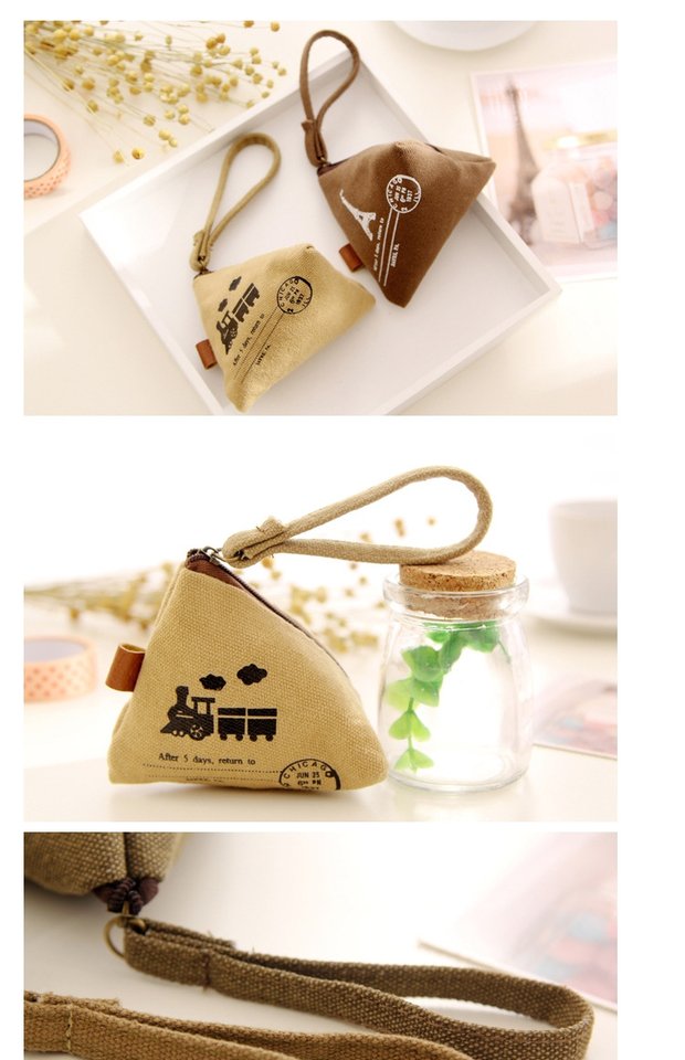 Tháp cá tính sáng tạo ví xúc xắc retro nữ mini canvas nghệ thuật Hàn Quốc dễ thương đồng xu túi khóa túi nam ví dài nam