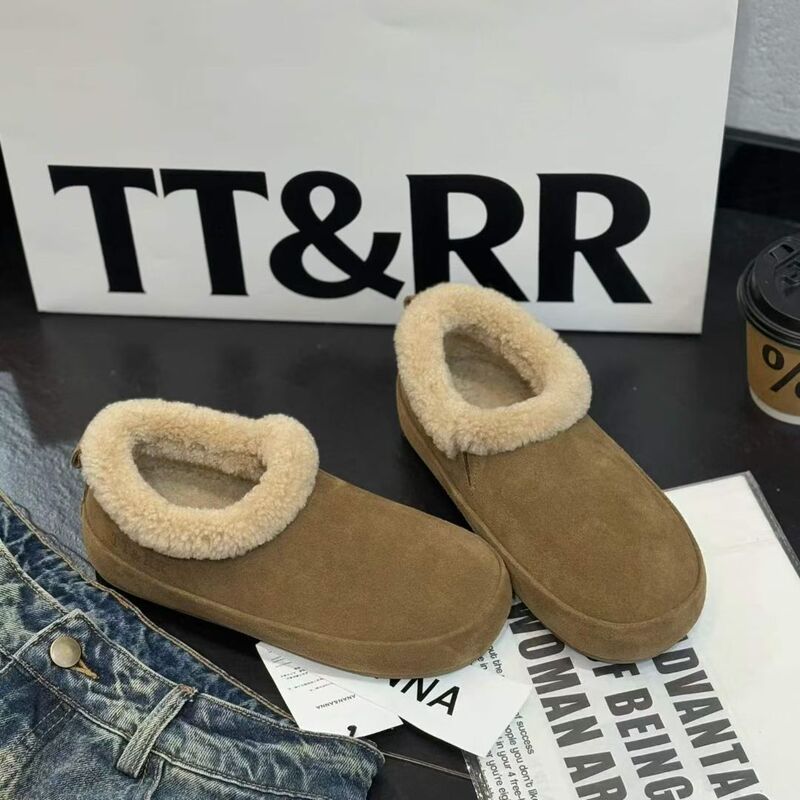 Authentic Product with Free Shipping, 26 Autumn/Winter Hot-Selling Style, Gegrui Style Closed-Toe Furry Half-Slipper with Suede Texture and Lamb Wool Authentic Product with Free Shipping, 26 Autumn/Winter Hot-Selling Style, Gegrui Style Closed-Toe Furry Half-Slipper with Suede Texture and Lamb Wool