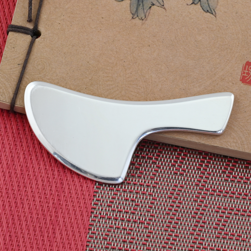 Pure Silver Gua Sha Board Beauty Silver Plate 999 Pure Silver Facial Massage Silver Sheet Facial Silver Scraper with Engraving and Logo