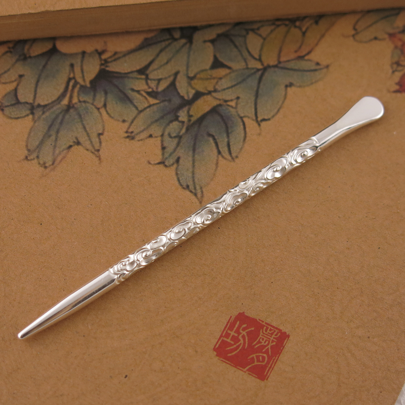 Pure Silver Beauty Silver Stick Ear Acupoint Massage Stick 999 Pure Silver Embossed Cloud Pattern Blunt Tip Silver Stick Non-Pointed Blunt Round Head Solid Pure Silver Beauty Silver Stick Ear Acupoint Massage Stick 999 Pure Silver Embossed Cloud Pattern Blunt Tip Silver Stick Non-Pointed Blunt Round Head Solid