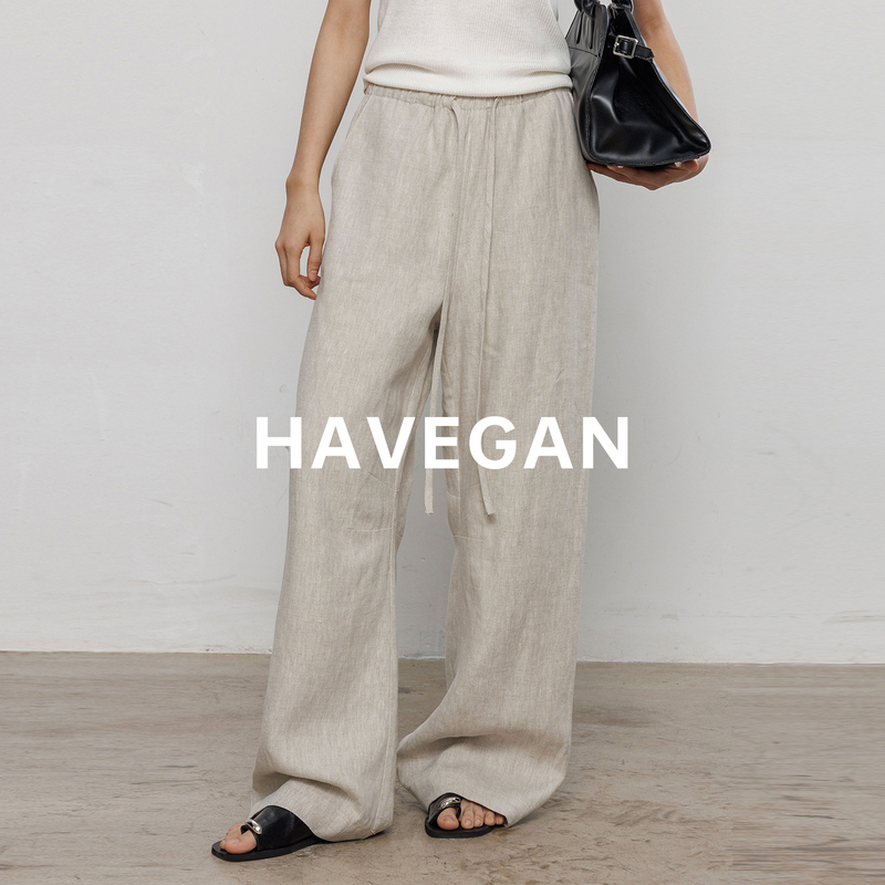 Havegan/Loose 100% Linen Wide-Leg Casual Pants for Women Summer 2026 New Style Relaxed Draped Long Pants Havegan/Loose 100% Linen Wide-Leg Casual Pants for Women Summer 2026 New Style Relaxed Draped Long Pants
