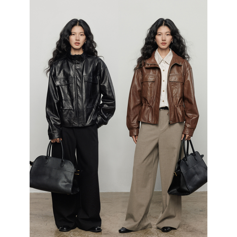 Havegan/Autumn Retro 100% Sheepskin Jacket for Women, High-End Quiet Luxury Genuine Leather Motorcycle Jacket Havegan/Autumn Retro 100% Sheepskin Jacket for Women, High-End Quiet Luxury Genuine Leather Motorcycle Jacket