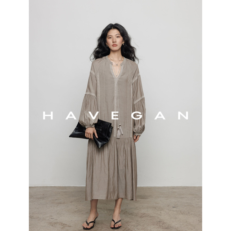 Havegan/Summer Relaxed Long-Sleeved Shirt Dress for Women, Vacation Old Money Style, Sun Protection Casual Long Dress Havegan/Summer Relaxed Long-Sleeved Shirt Dress for Women, Vacation Old Money Style, Sun Protection Casual Long Dress