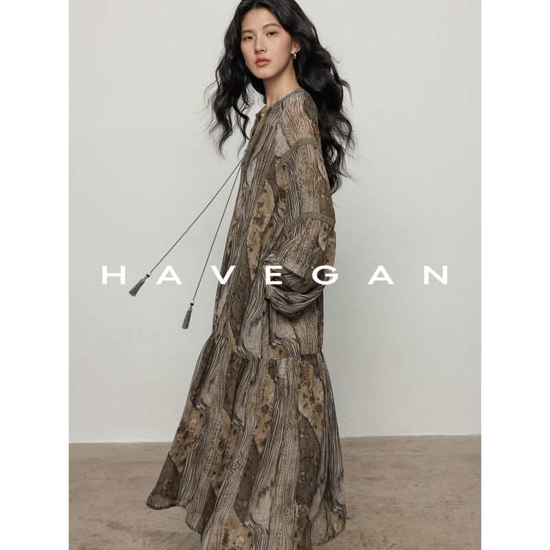 Havegan/Summer Printed Relaxed Old Money Style Dress, Women's Shirt Dress, Lazy Vacation Long Dress Havegan/Summer Printed Relaxed Old Money Style Dress, Women's Shirt Dress, Lazy Vacation Long Dress