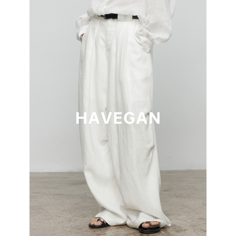 Havegan/Summer 100% Linen Wide-Leg Casual Pants for Women, Lazy Old Money Style Vacation Relaxed Long Pants Havegan/Summer 100% Linen Wide-Leg Casual Pants for Women, Lazy Old Money Style Vacation Relaxed Long Pants