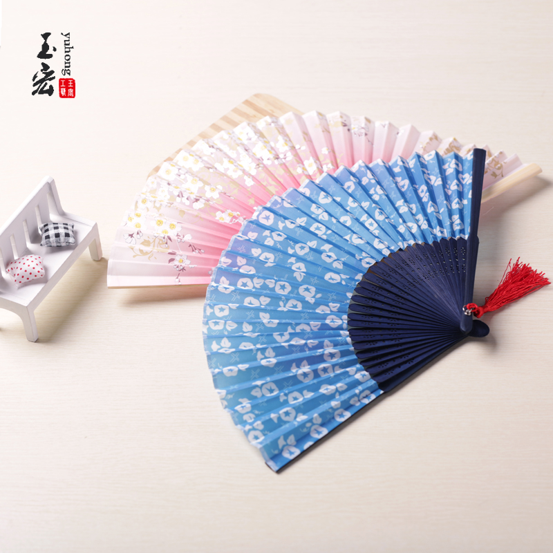 Three Sheng III Fan Folding Fan China Wind Gusto Day Style Cute Folding Fan fan cloth and wind dance Summer