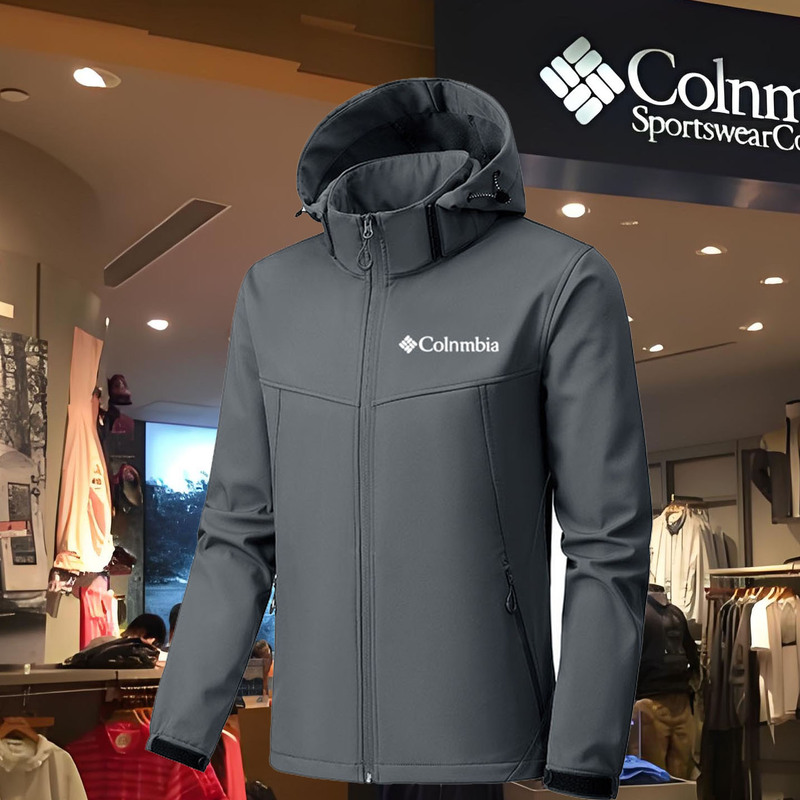 2025 Brand Outdoor Softshell Jacket for Men, Autumn and Winter Hooded Jacket, Windproof and Waterproof Hiking and Mountaineering Clothing