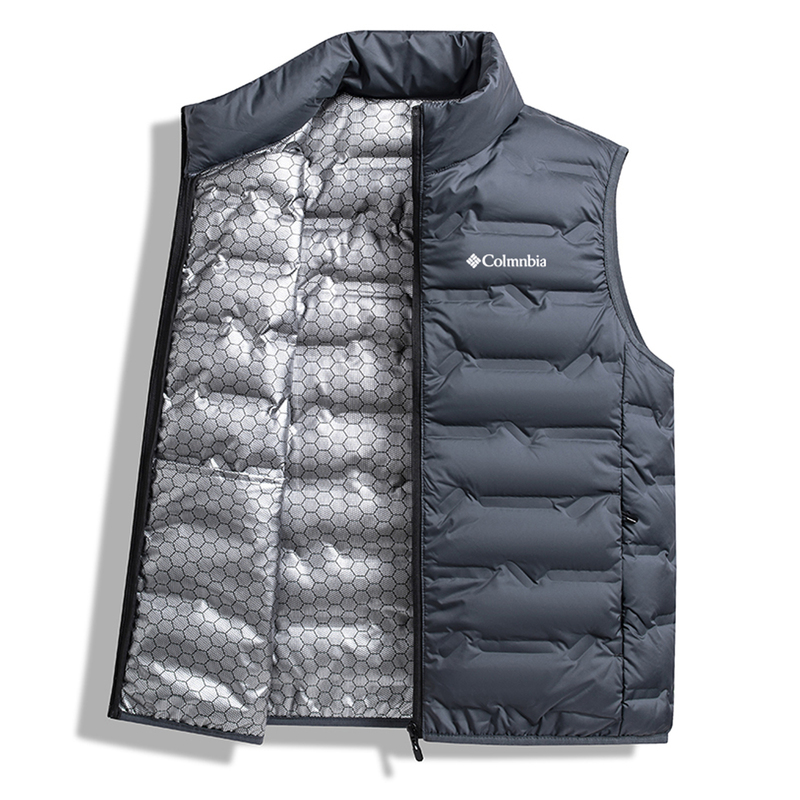 Brand down Vest for Men, Autumn and Winter, White Duck down Vest, Graphene Thermal Liner, Casual Stand-Up Collar Vest