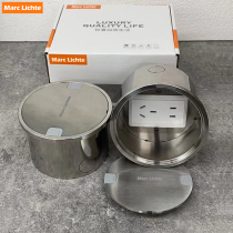 Flat hidden stainless steel floor socket ultra-thin silver household invisible floor socket waterproof five-hole round ground socket