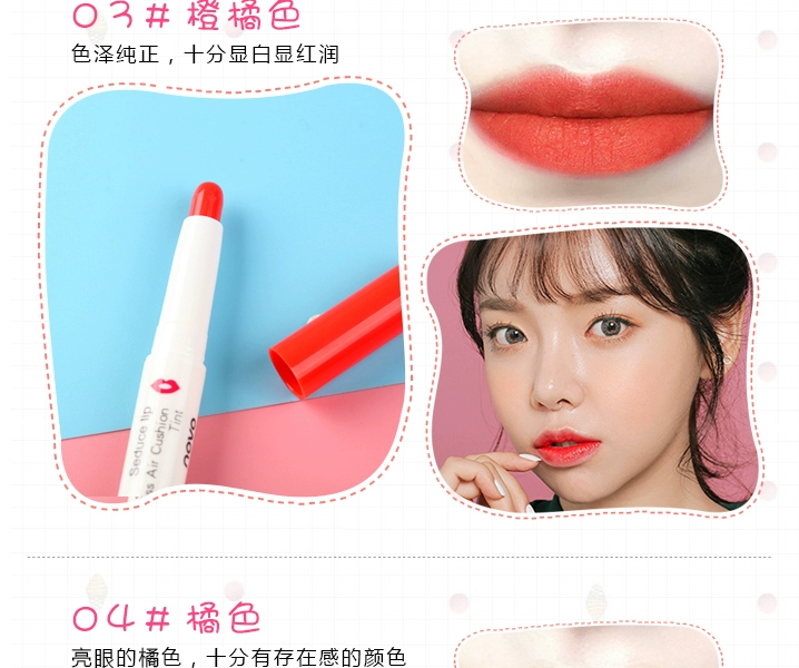 Double head cushion lipstick lipstick RD01 màu dán màu giữ ẩm lâu bền cắn môi trang điểm mờ môi son môi