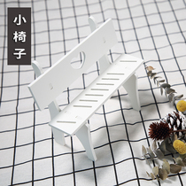 Net red White small wood chair zakka style gourmet cosmetics photo shoot photography props live decoration