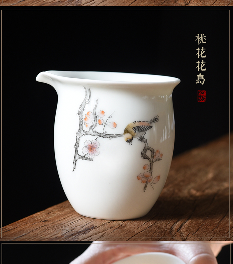 Jingdezhen ceramic fair keller hand - made painting of flowers and birds kung fu tea set orchid apple, cherry and a cup of tea is tea sea