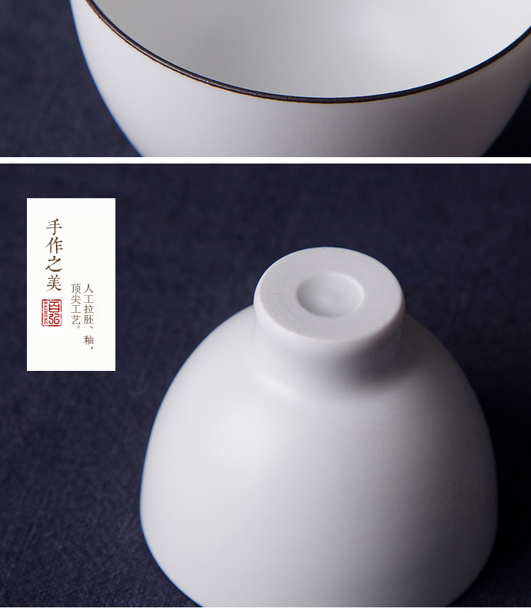 Fat white matte enrolled sample tea cup jingdezhen all checking ceramic cups matte enrolled white people master cup single cup cup