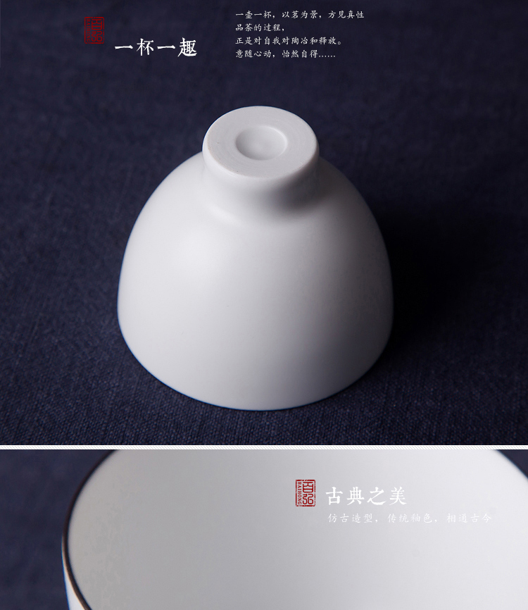 Fat white matte enrolled sample tea cup jingdezhen all checking ceramic cups matte enrolled white people master cup single cup cup
