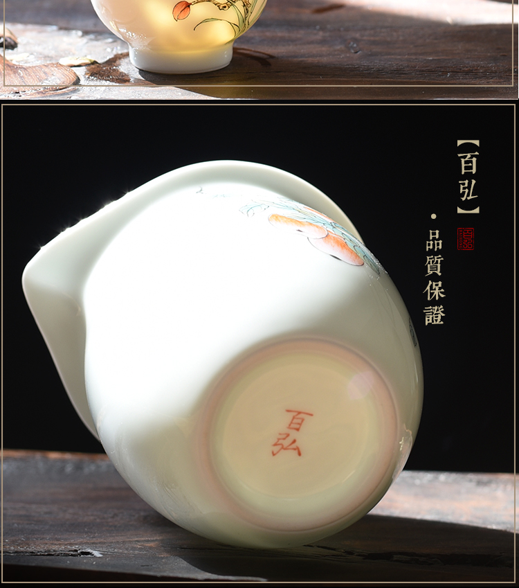 Jingdezhen ceramic fair keller hand - made painting of flowers and birds kung fu tea set orchid apple, cherry and a cup of tea is tea sea