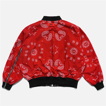 2019 Springtime 424 Cashew Flowers High Street Hip Hop Loose Pilot Jacket Bifacial Wearing Oversized Male Coat