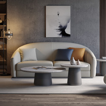 Creative leather sofa combination small apartment living room modern solid wood sofa Italian minimalist three-person Napa leather sofa