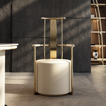 Tea table master chair balcony leisure chair simple modern stainless steel living room circle chair Tai master chair new Chinese tea chair