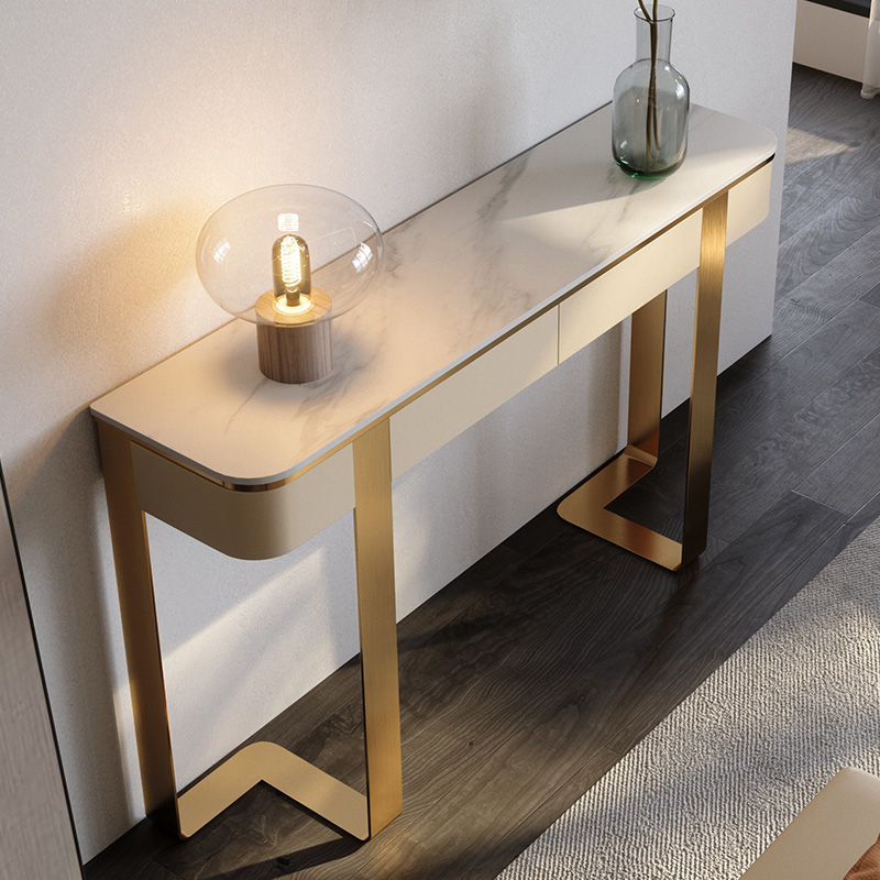 light luxury entrance cabinet villa living room entry storage cabinet home stainless steel designer's entrance cabinet simple modern