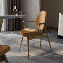 Italian dining chair modern minimalist designer light luxury chair back chair home restaurant Net red leather dining chair H866