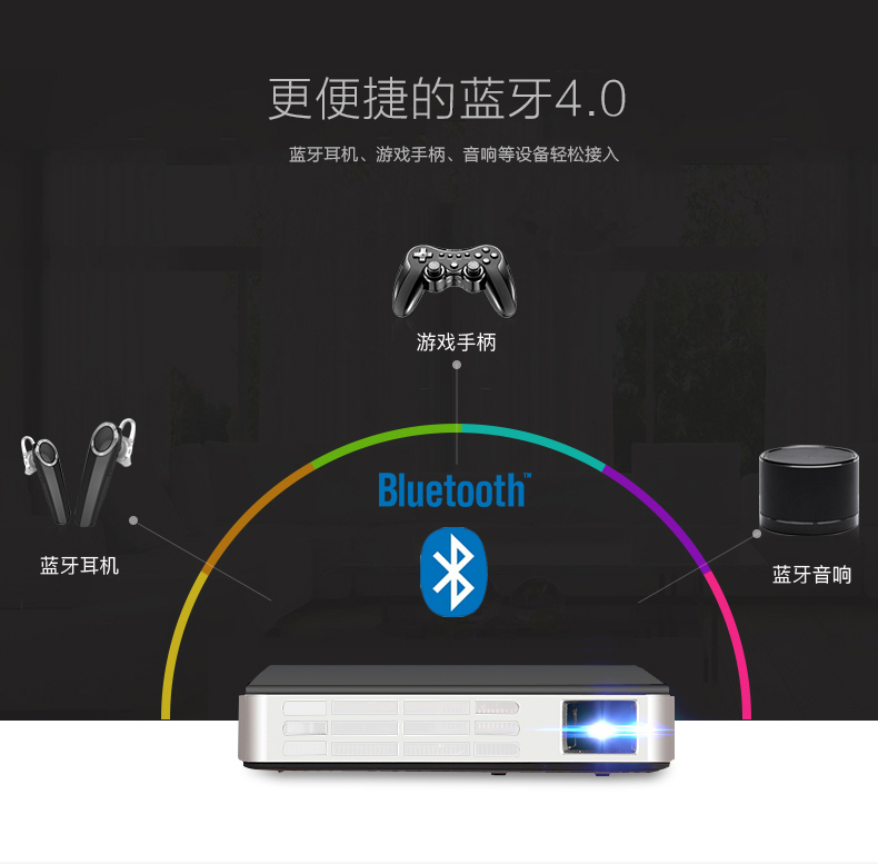 天天 Máy chiếu micro cầm tay gia đình Máy chiếu HD không dây thông minh WiFi điện thoại di động Bluetooth