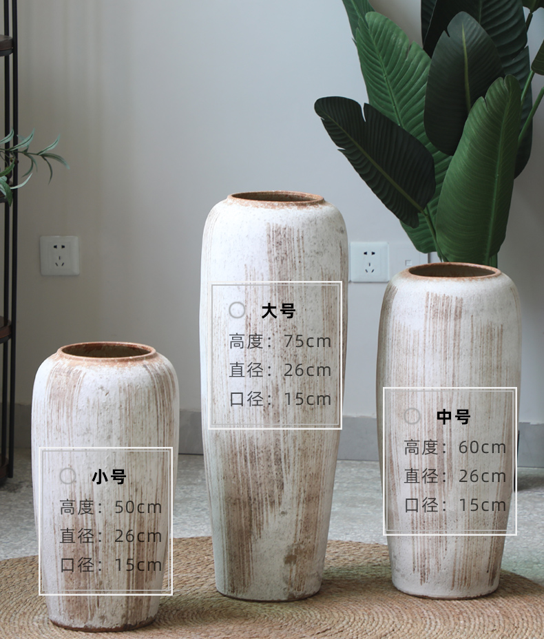 The sitting room of a home stay facility ceramic deadwood big vase wabi-sabi poverty wind restoring ancient ways pottery hydroponic ceramic floor floral furnishing articles