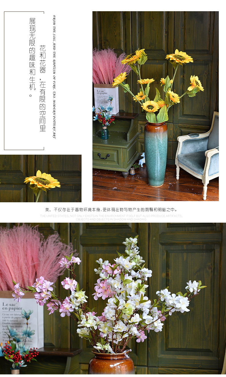 Jingdezhen ceramic vase vase sitting room porch place flower arrangement of Chinese style of large vases, sitting room hotel decoration