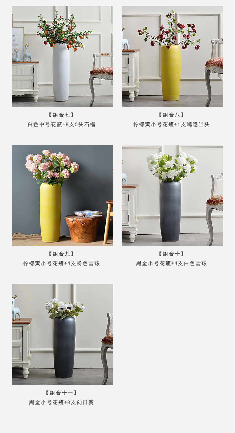 Nordic ceramic sitting room ground vase dried flowers flower arrangement furnishing articles morandi color minimalist I and contracted creative decoration