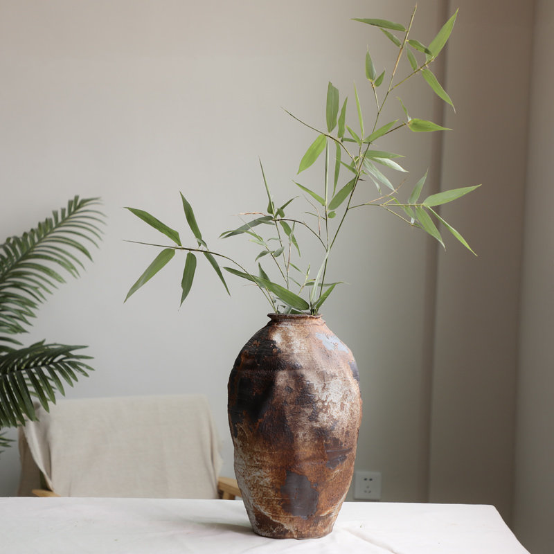 Mesa of coarse some ceramic porcelain vase flower arranging nostalgic wabi-sabi manual home stay hotel furnishing articles zen wind restoring ancient ways poor wind