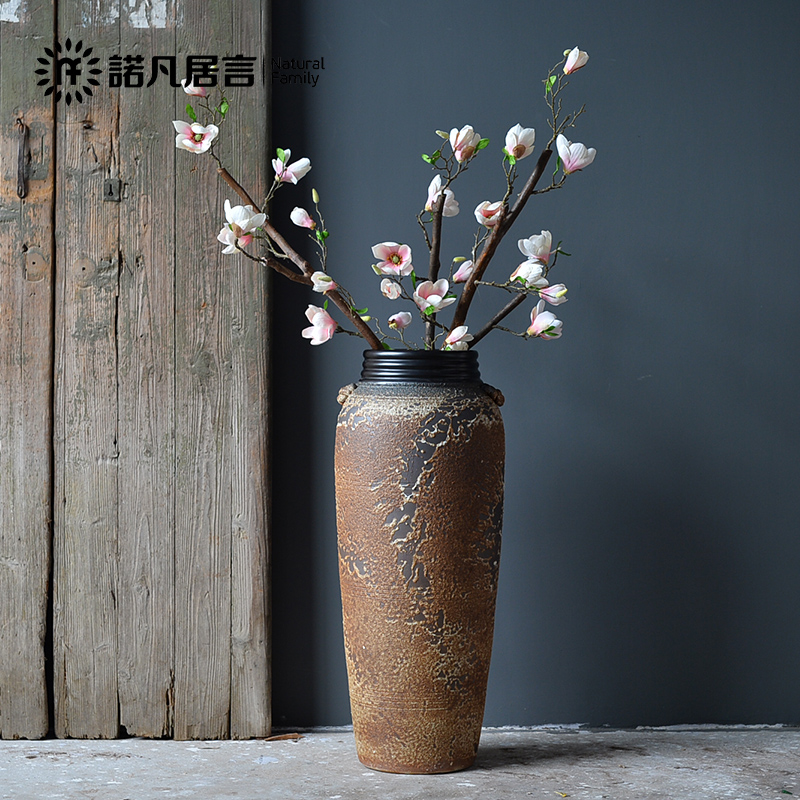 Jingdezhen ceramic vase landing large Nordic sitting room simulation flower decoration flower arranging furnishing articles coarse TaoShuang ear screw