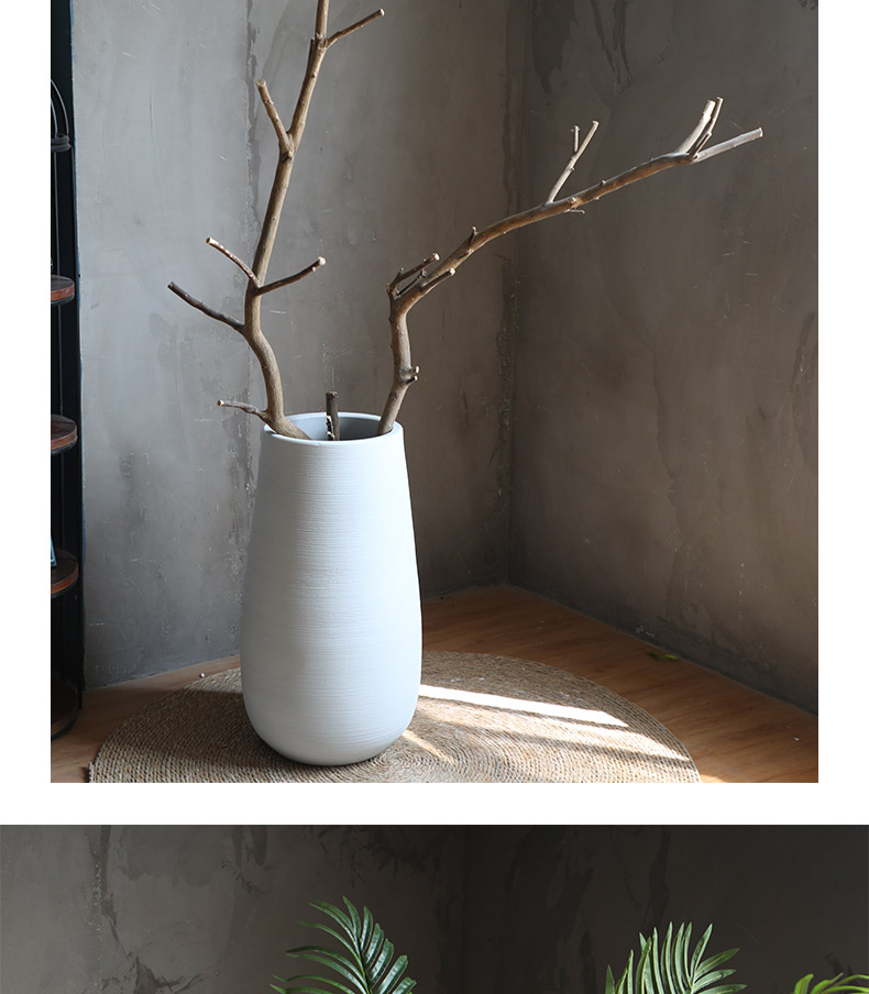 Green plant Nordic flowerpot vase I and contracted white ceramic hydroponic pottery basin of large diameter indoor plant decoration