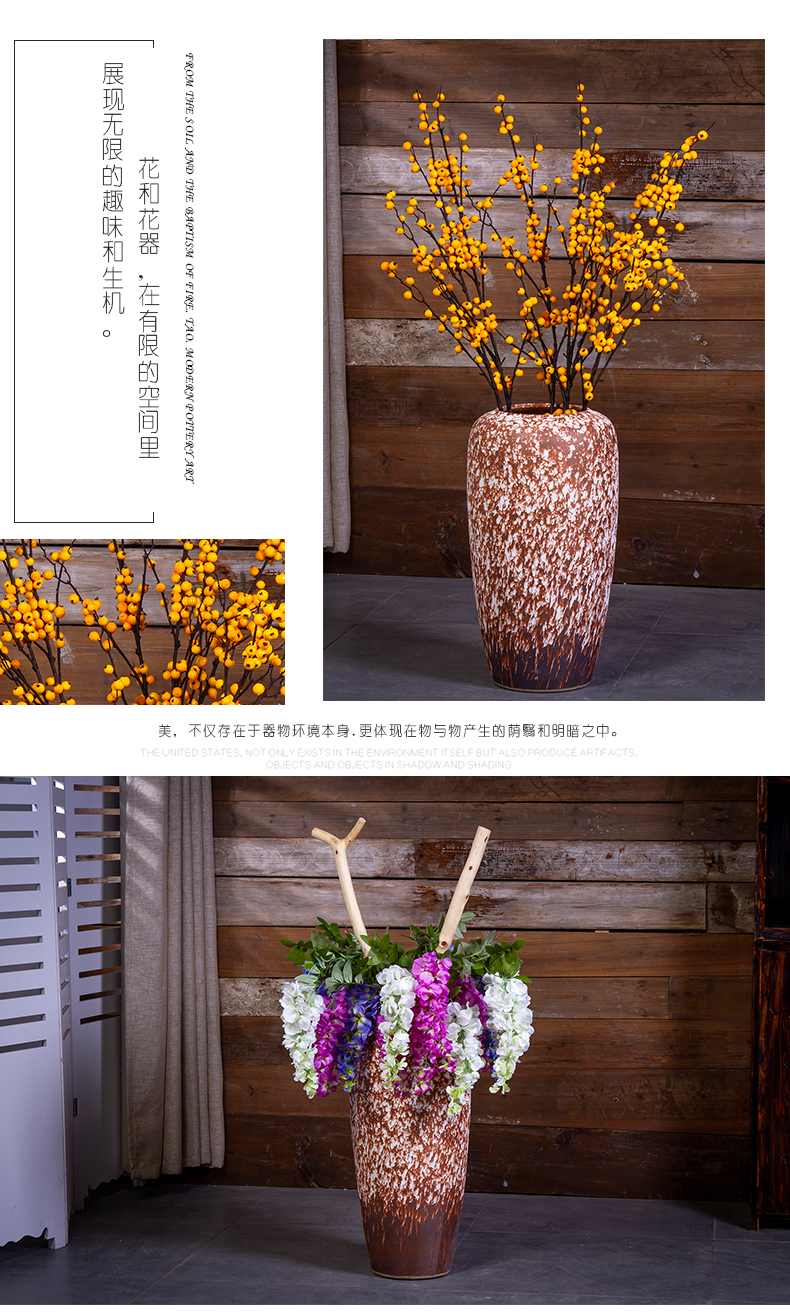 Ceramic vase landing coarse pottery to restore ancient ways do old flower arranging furnishing articles dry flower decoration to the hotel Europe type contracted large living room