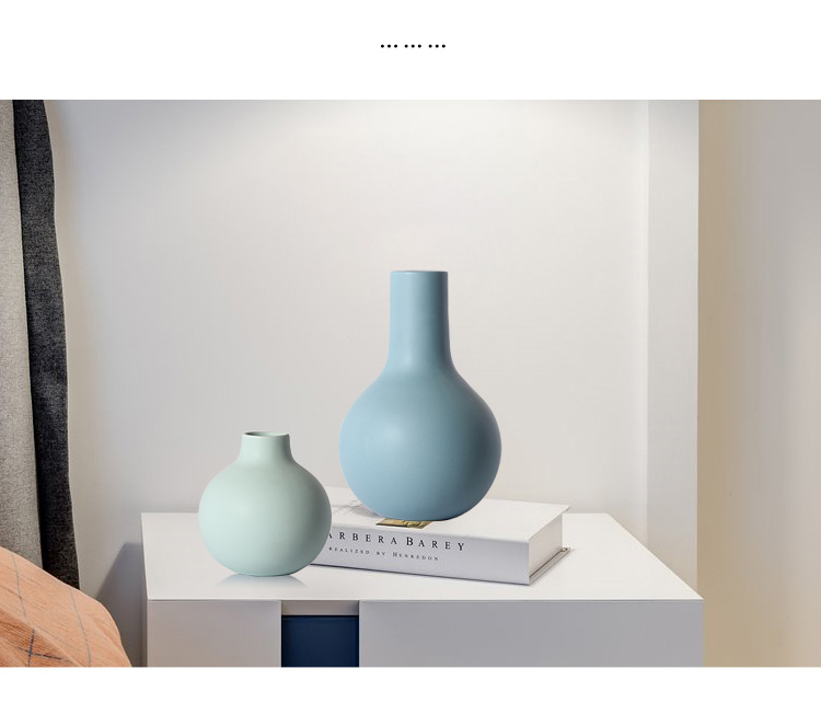 Morandi color I and contracted ceramic vase place to live in the living room table Nordic soft adornment, the dried flowers