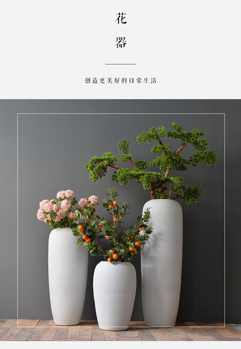 Jingdezhen ceramic vase landing northern rural living room dry flower arranging place large flower POTS decoration decoration suits for