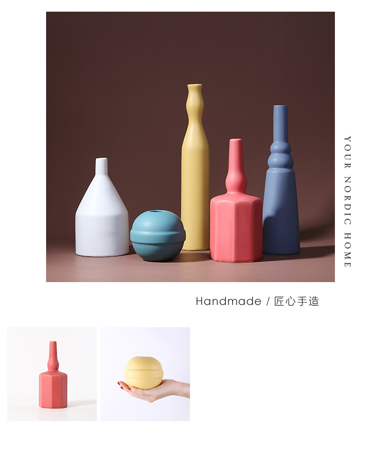 Nordic ceramic vases, flower arranging place to live in the living room decoration to the hotel I and contracted morandi color creative arts