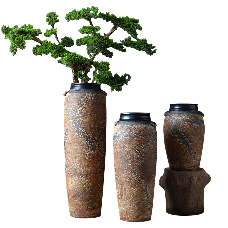 Jingdezhen ceramic vase landing large Nordic sitting room simulation flower decoration flower arranging furnishing articles coarse TaoShuang ear screw