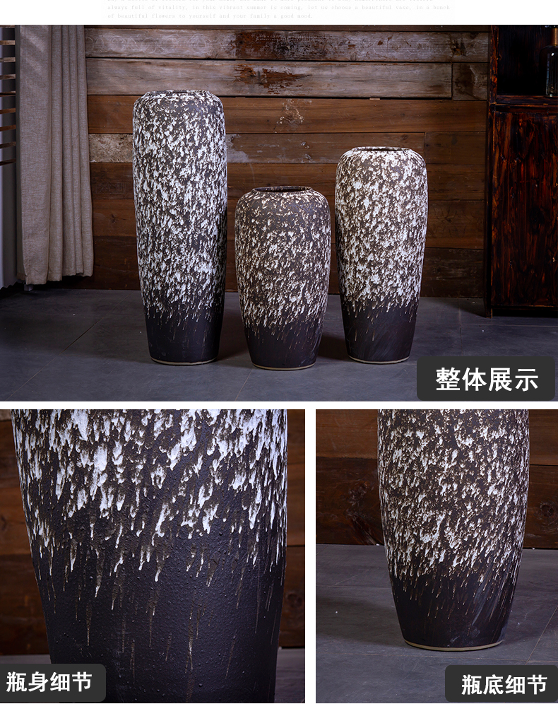 Jingdezhen ceramic vase of large sitting room place flower arrangement to restore ancient ways crude tank Nordic hotel club decoration decoration