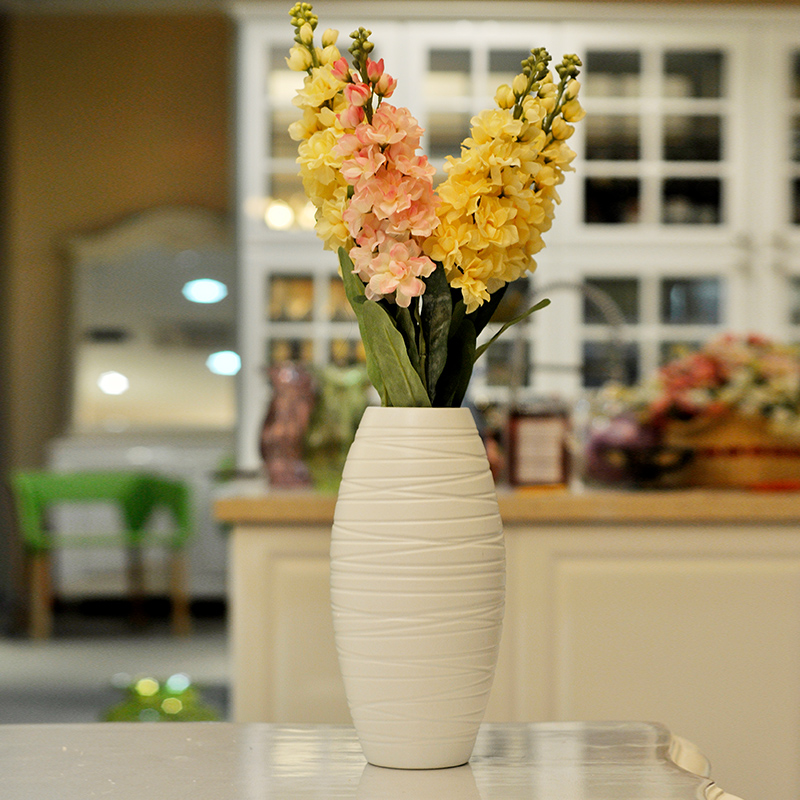 Novartis that yunnan dried flower adornment flowers I and contracted simulation suits for rural white jingdezhen ceramic vase