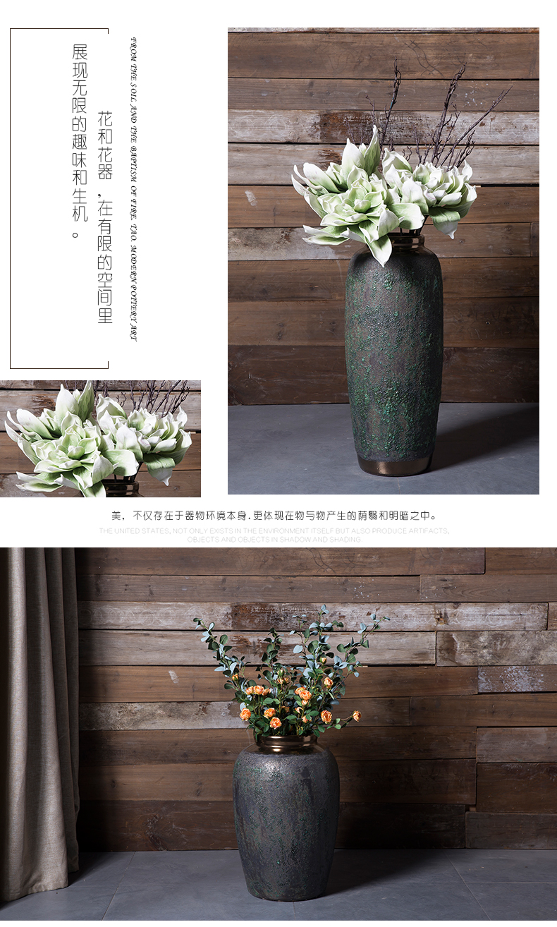 Dried flower vase furnishing articles flower arranging jingdezhen ceramic industry wind restoring ancient ways POTS to big sitting room ground flower implement European style