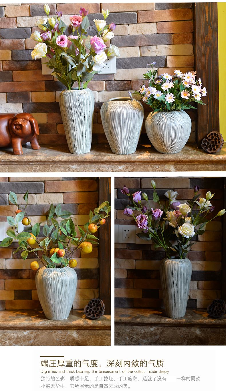 Mesa of jingdezhen ceramic vase restoring ancient ways is the sitting room the hotel villa clubhouse dried flower arranging flowers place flower decorations