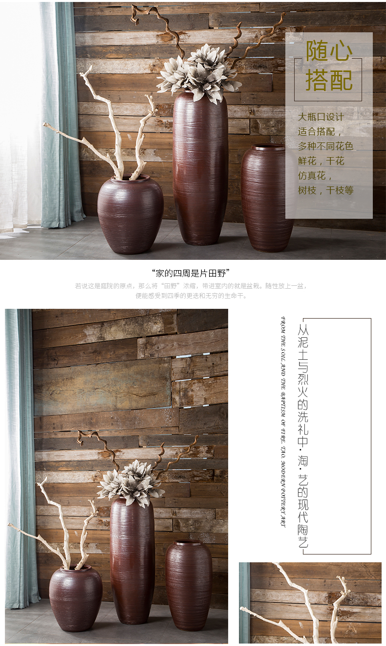 Jingdezhen ceramic vase big sitting room hotel villa furnishing articles be born flower POTS of new Chinese style decoration decoration