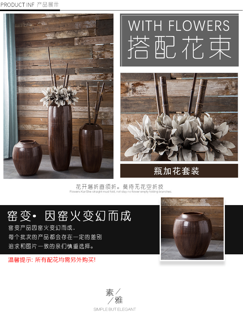 Jingdezhen ceramic vase to restore ancient ways for the old living room hotel villa clubhouse flower arranging landing place decoration decoration