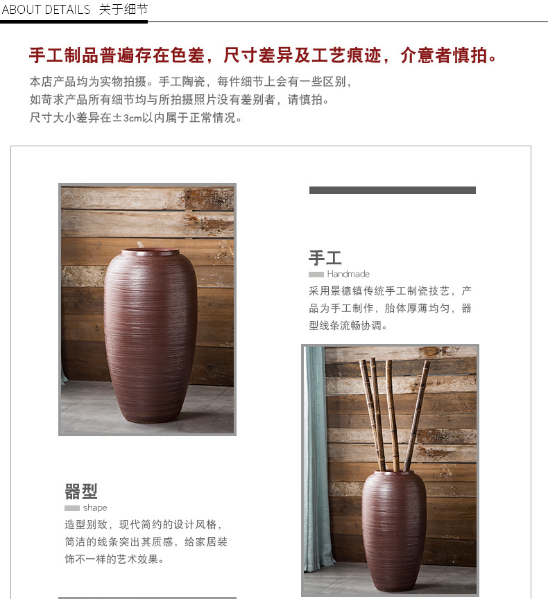 Jingdezhen ceramic vase big sitting room hotel villa furnishing articles be born flower POTS of new Chinese style decoration decoration